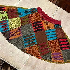 Rising International Multicolor Patchwork Skirt